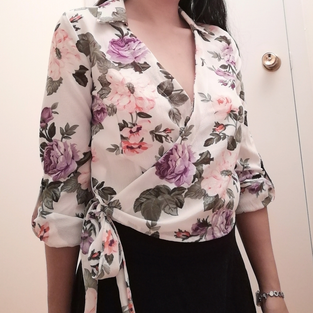 Floral wrap blouse (brand new)